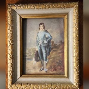Vintage Thomas Lawrence Blue Boy & Pinkie Framed Black & Gold Victorian Art